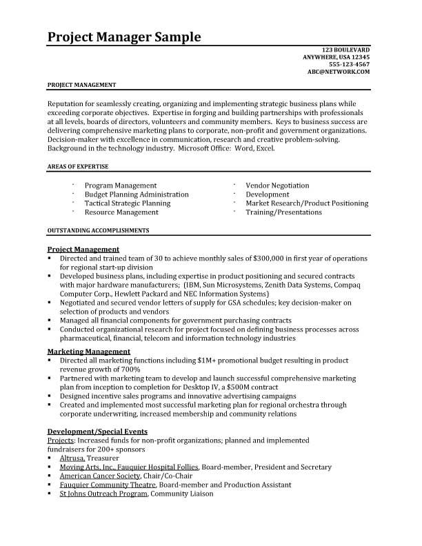 Project Manager Cv Template