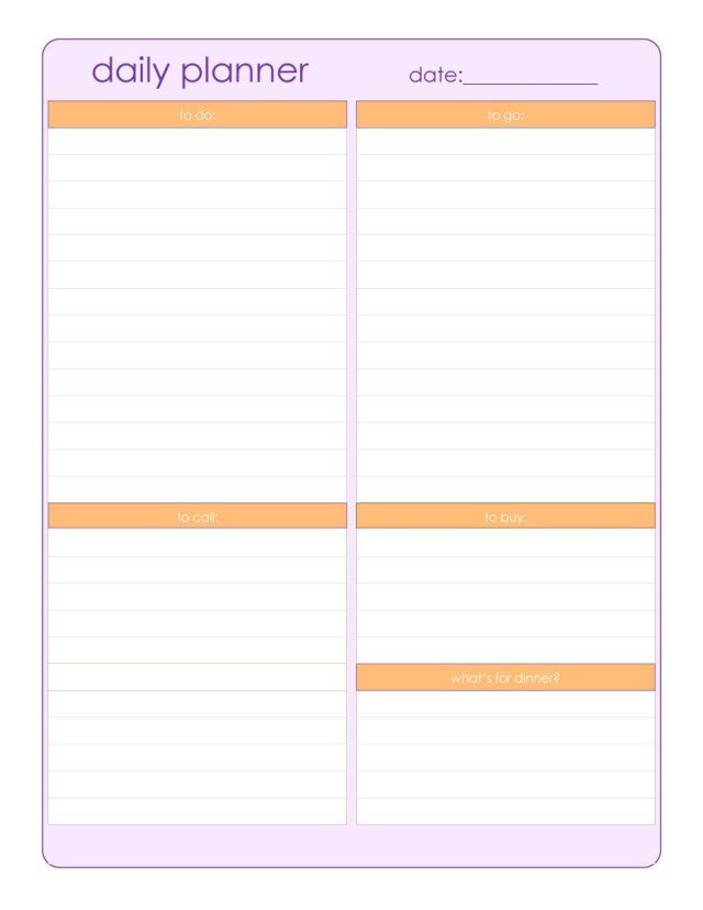 Daily Calendar Sample