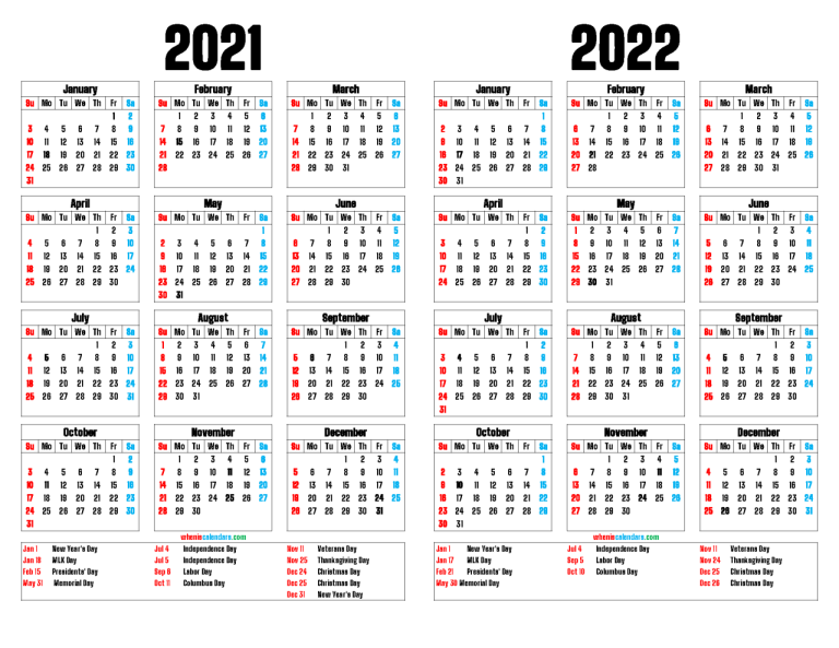 New Year 2022 Calendar Design