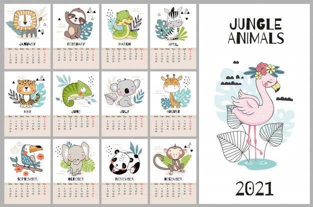 Cute Cartoon Calendar Design