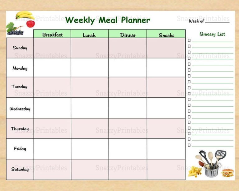 Weekly Meal Planner Example
