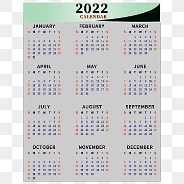 One Page Calendar 2022 Design