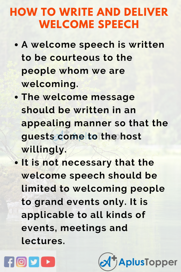 How To Deliver Welcome Remarks