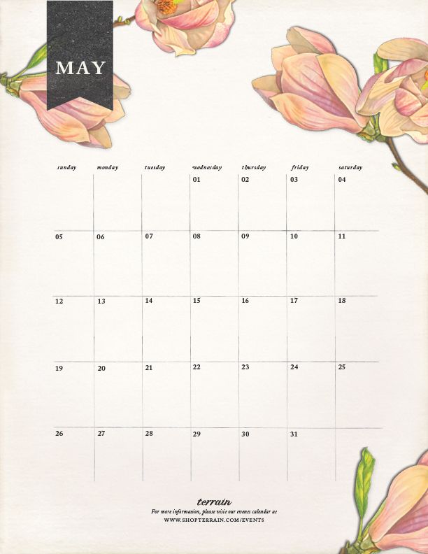May Calendar Design