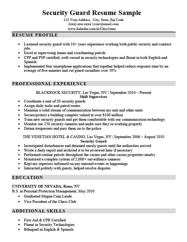 Contract Work Resume Examples