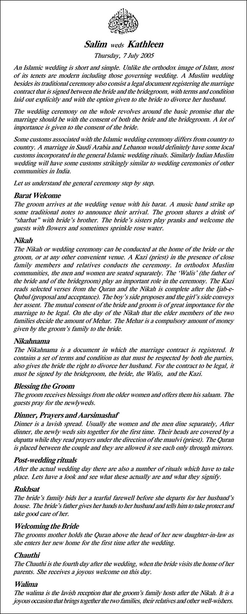 Muslim Wedding Script For Emcee
