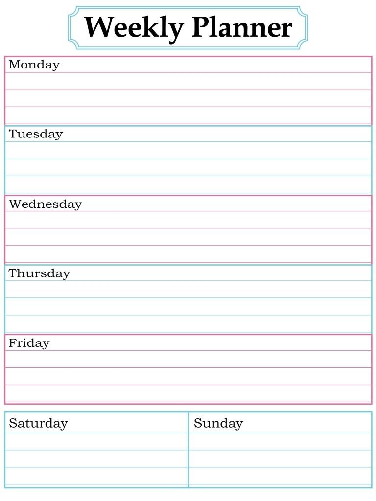 Free Weekly Calendar Design
