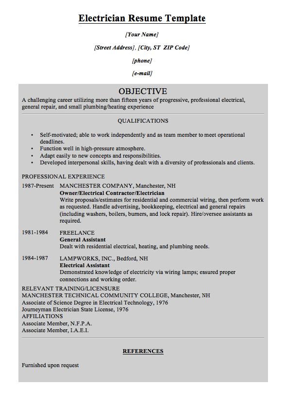 Industrial Electrician Resume Examples
