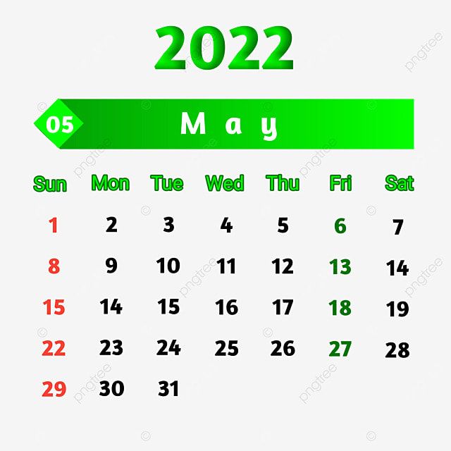 May Calendar 2022 Design