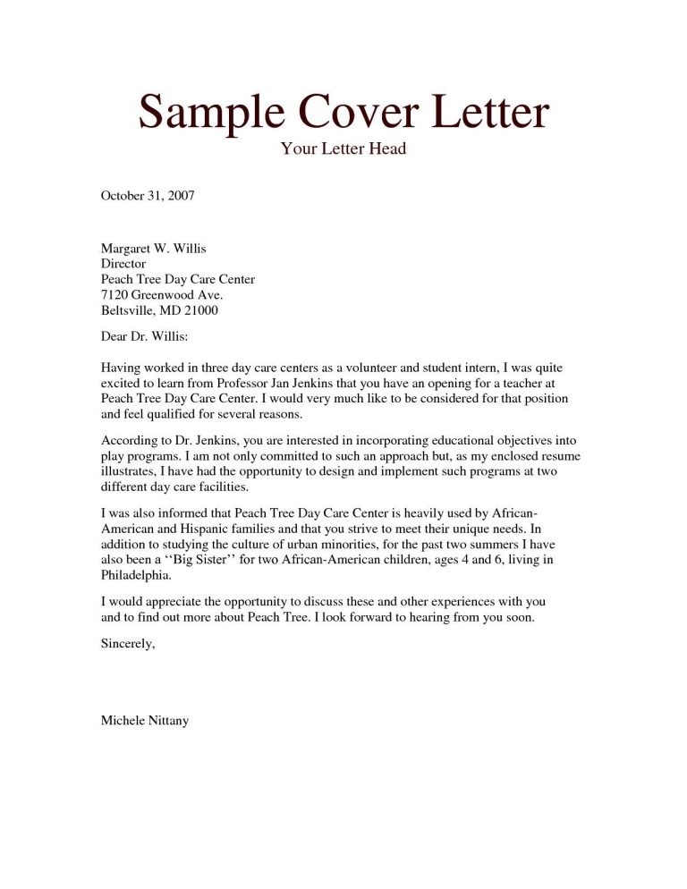 Sample Application Letter For Lecturers