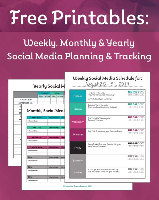 Example Social Media Planning Calendar