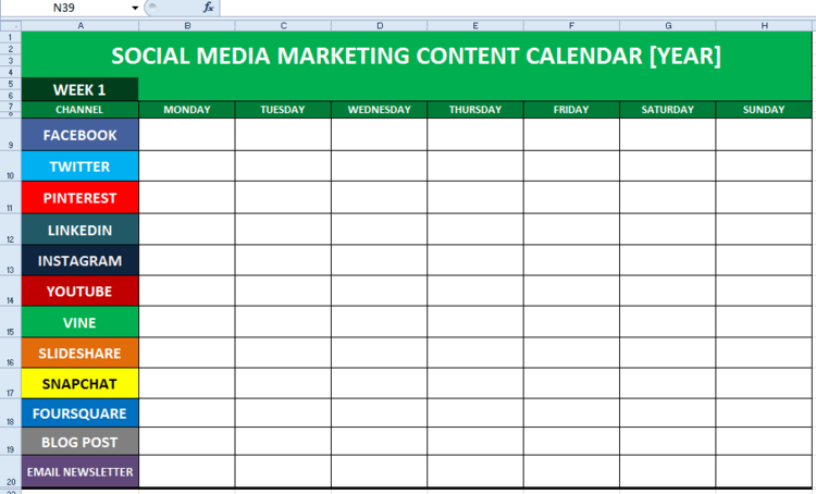 Social Media Content Plan Template