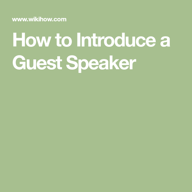 How To Introduce Speakers In Toastmasters