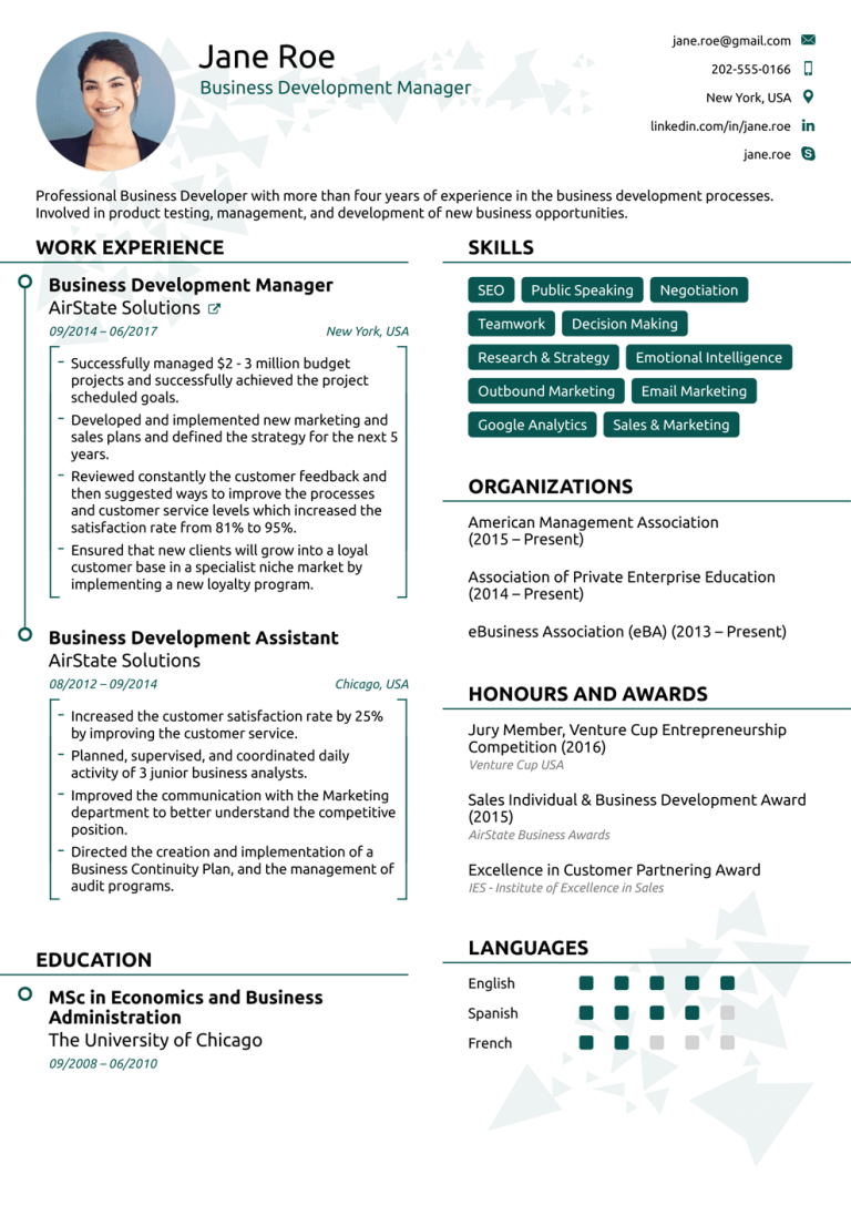 Technical Resume Examples 2018