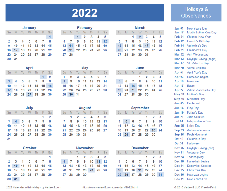Make Your Own Calendar 2022 Uk