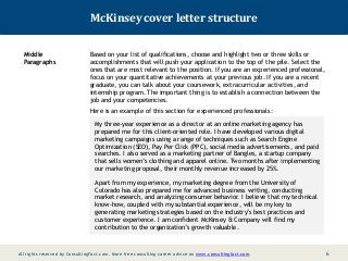 Mckinsey Cover Letter Example