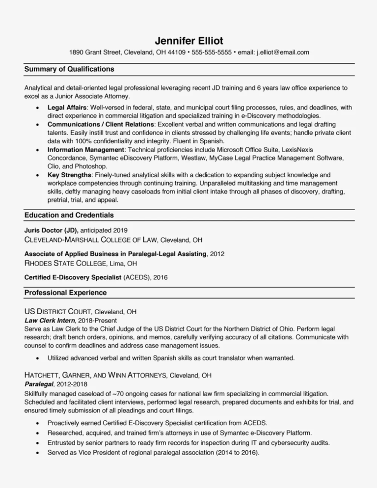 Chronological Resume Examples 2019