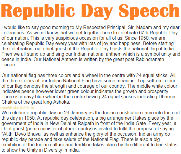 Best 26 January Republic Day Speech For Students In English