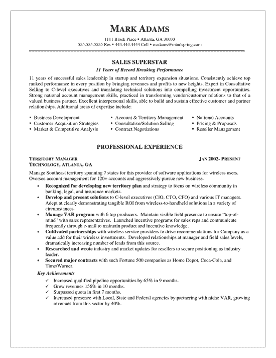 Sales Professional Resume Objective