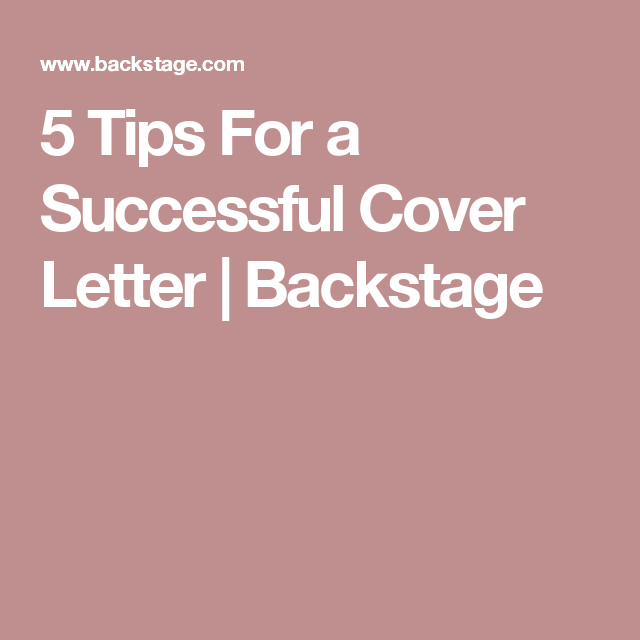 Backstage Cover Letter Examples