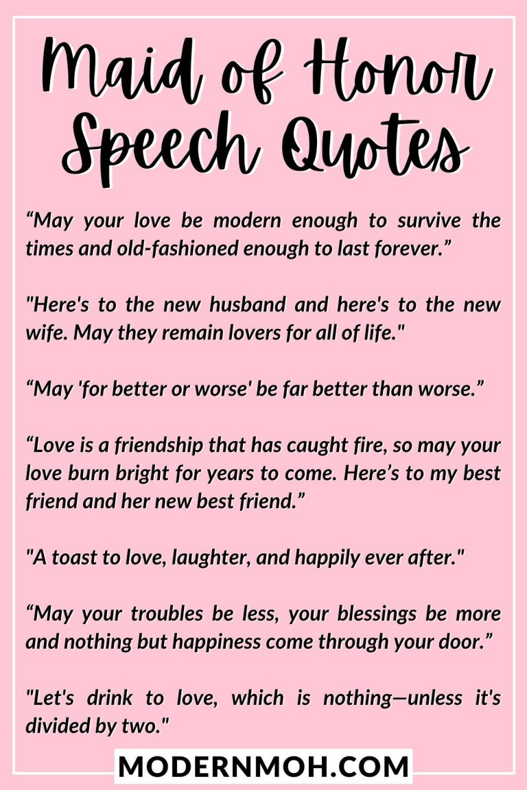 Bachelorette Speech Examples