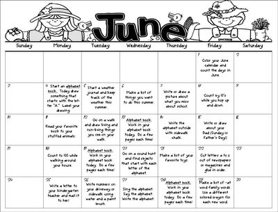 Calendar Of Activities Sample