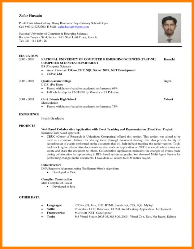 Student Cv Template Word Download