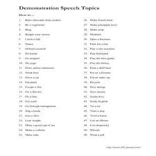 Best Demonstration Speech Topics