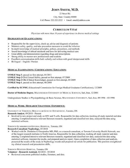 Research Resume Examples