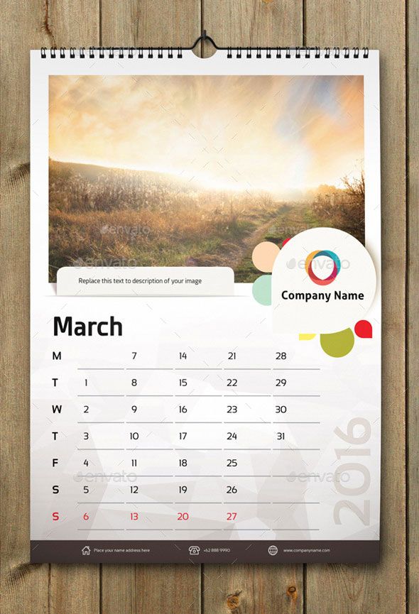 Calendar Layout Design 2020