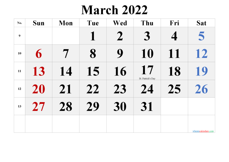 Online Calendar Design 2022