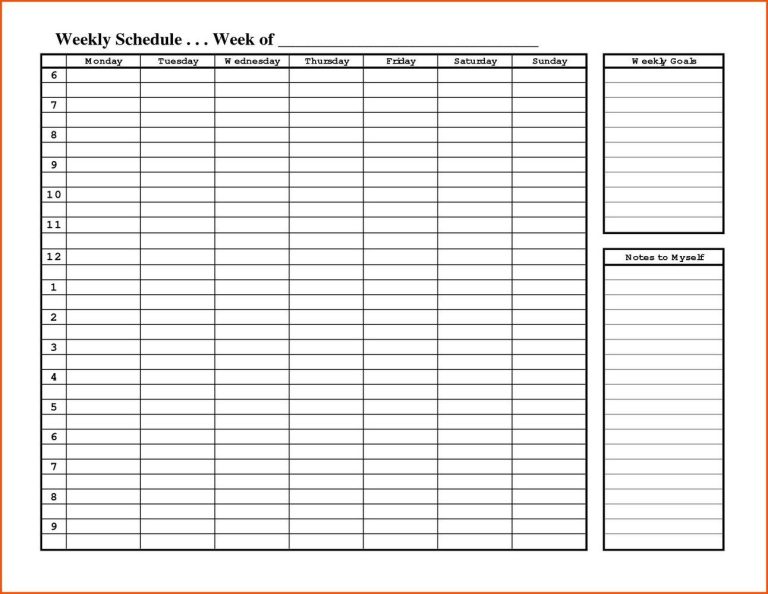 Weekly Work Schedule Template For Multiple Employees