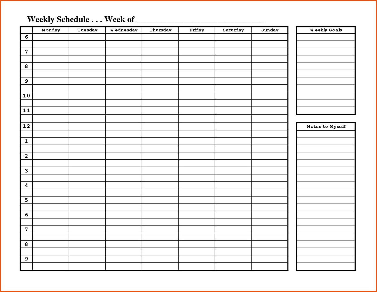 Weekly Work Schedule Template For Multiple Employees