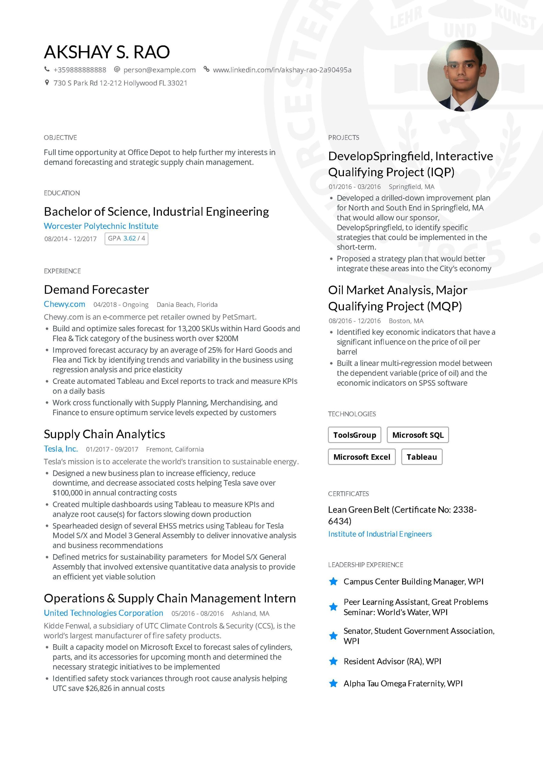Technical Resume Examples 2019