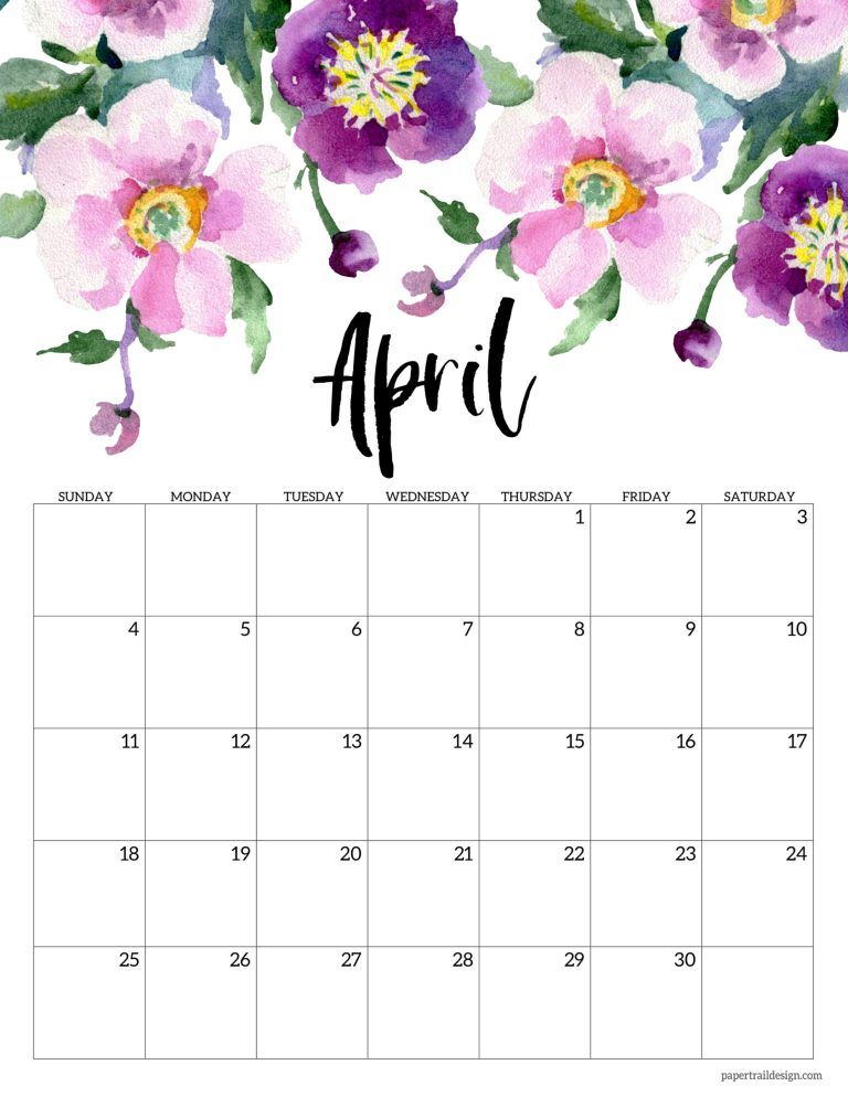 Paper Trail Design Floral Calendar