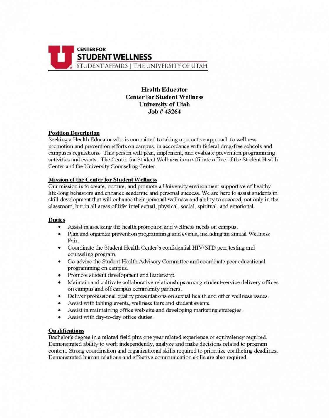 Public Health Cover Letter Examples