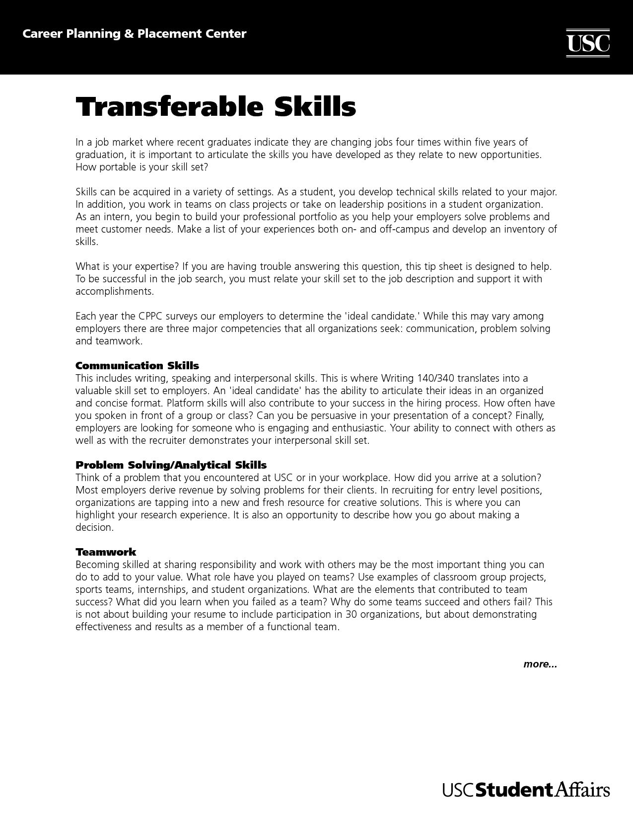 Sample Cover Letter Highlighting Transferable Skills