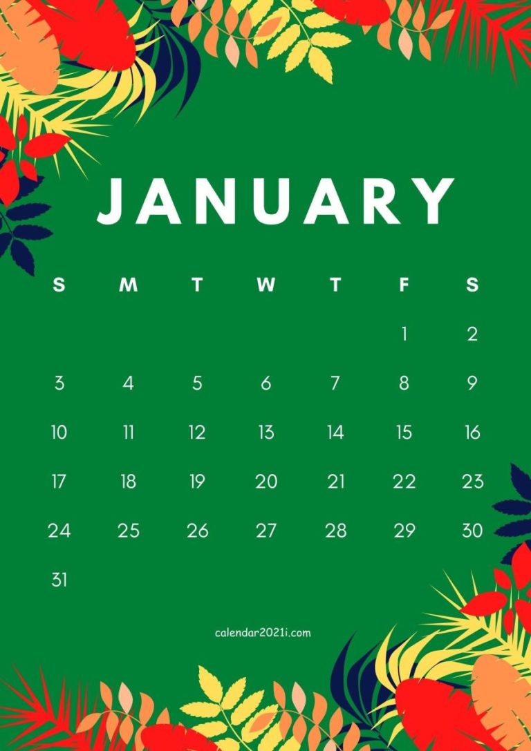 January 2021 Calendar Design
