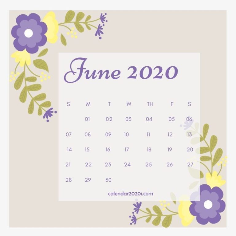 June 2020 Calendar Design