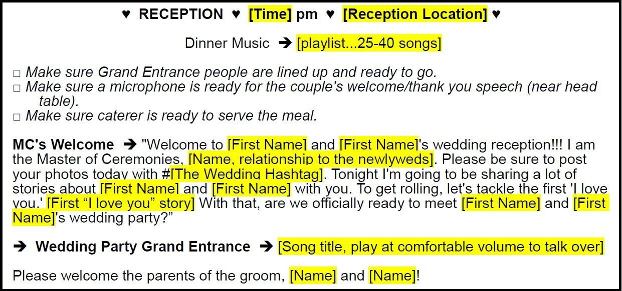 Emcee Wedding Ceremony Script