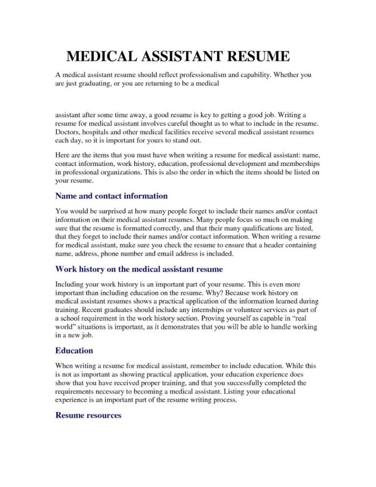 Medical Assistant Resume Examples 2020