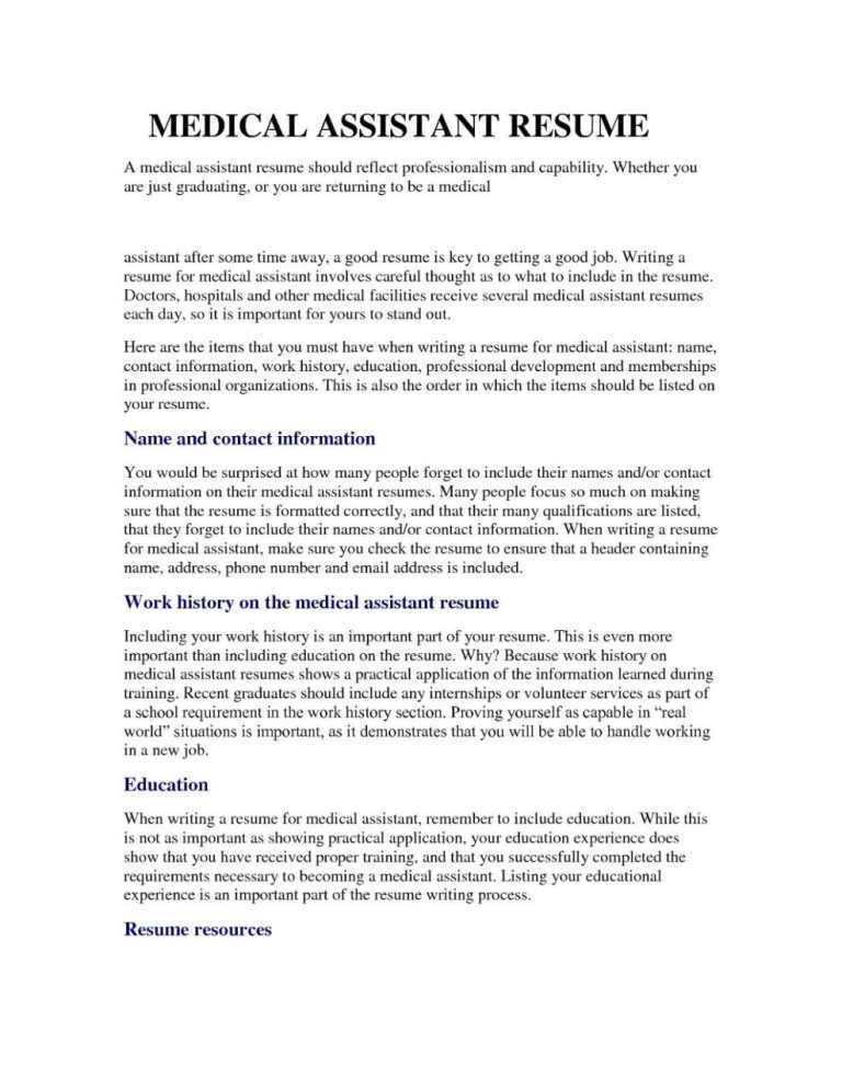 Medical Resume Examples 2019