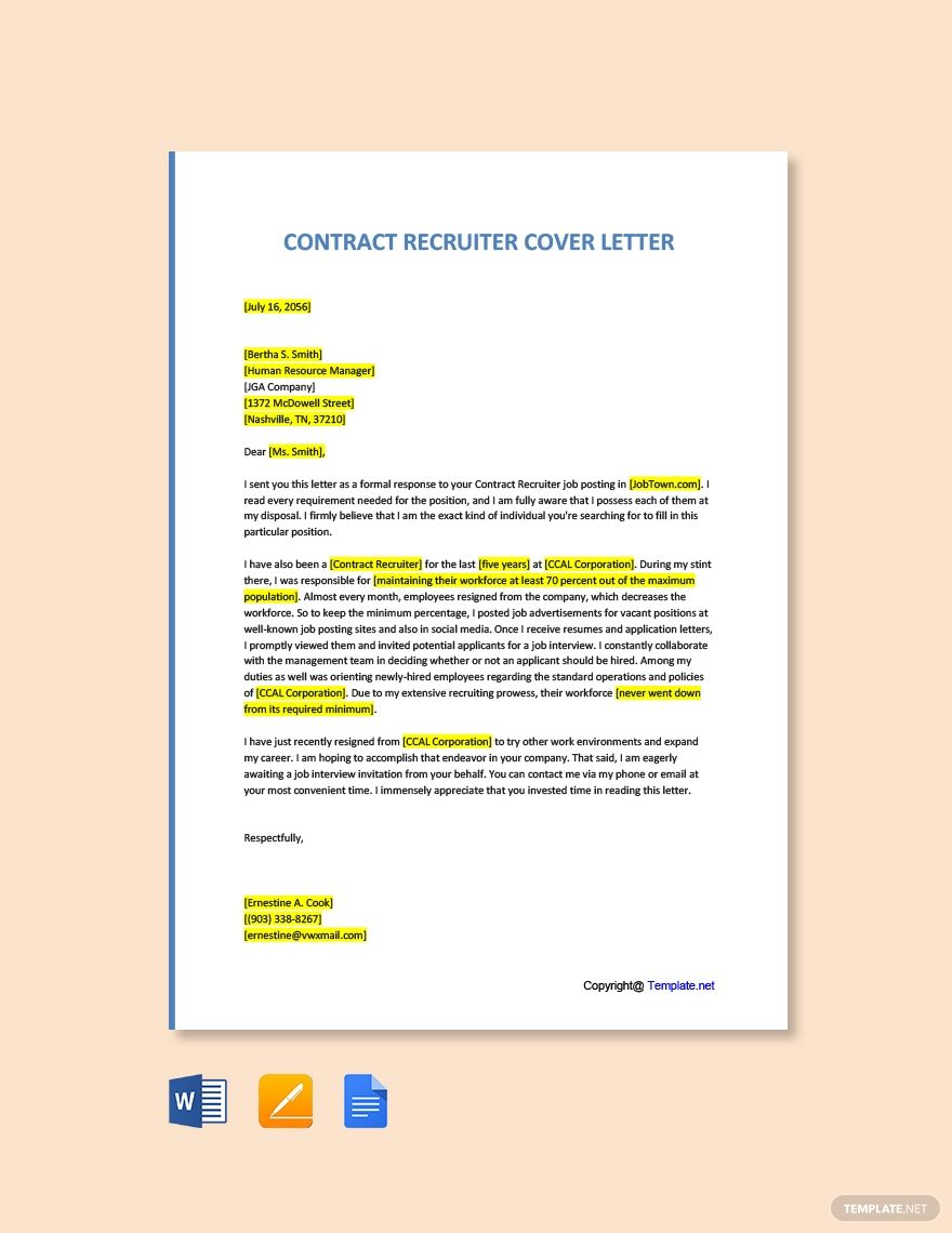 cover letter for content creator job