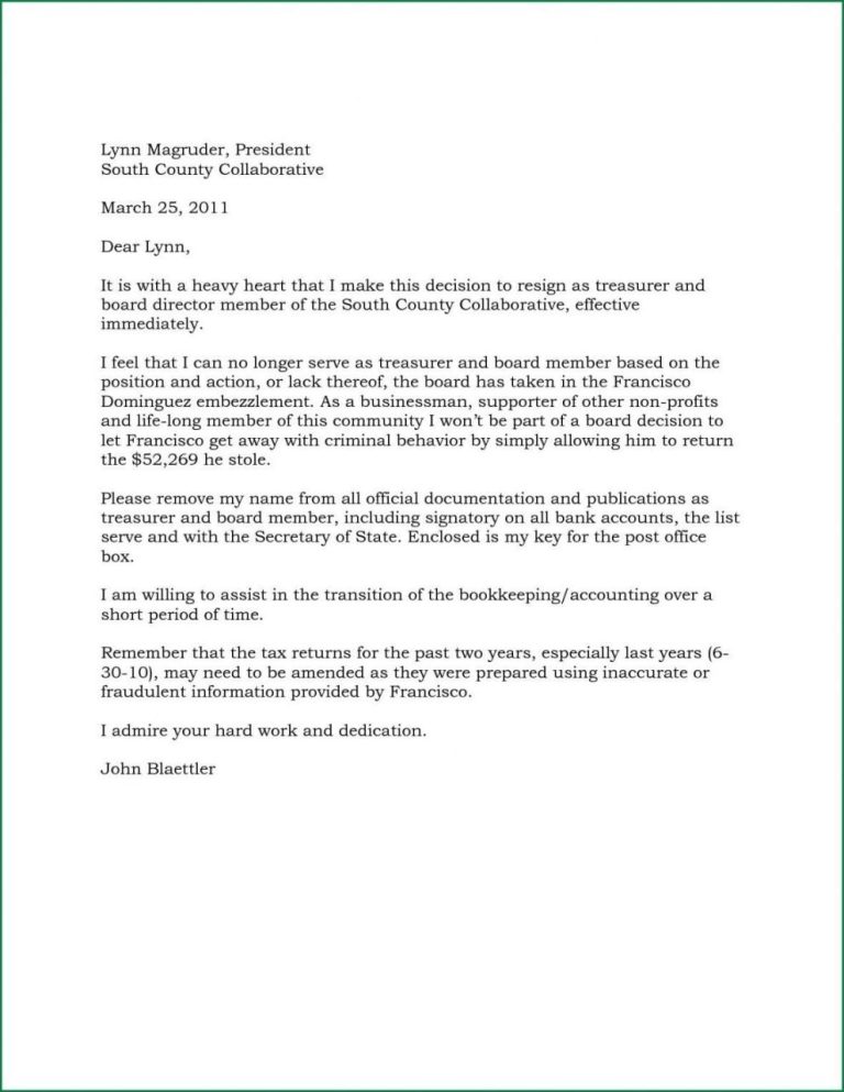 Board Member Cover Letter Sample