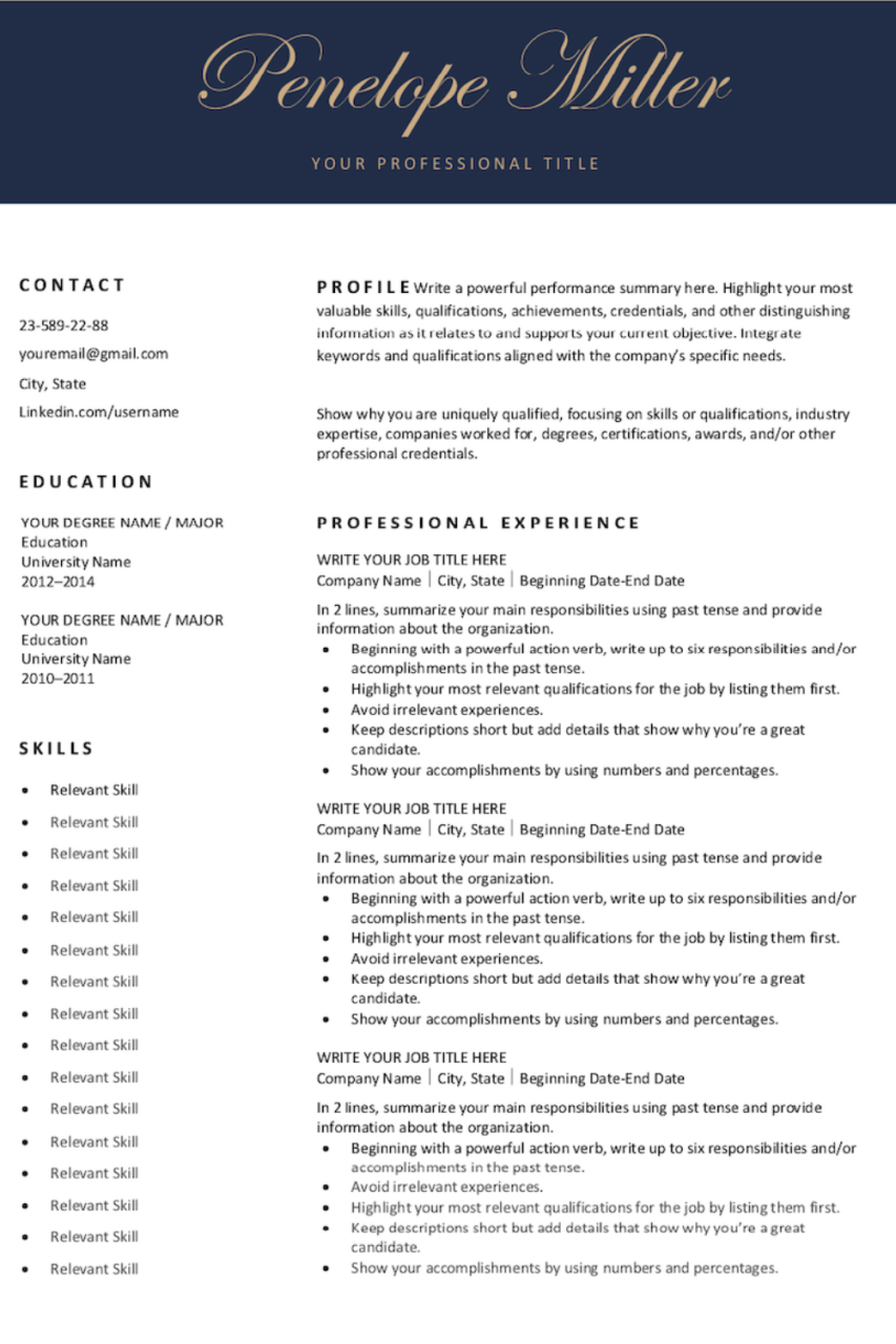 Job Resume Examples For No Experience