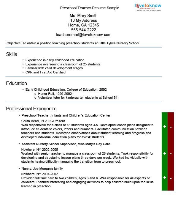 Infant Nanny Resume Examples