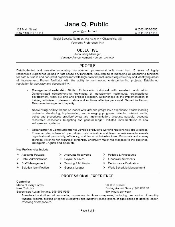 Federal Resume Example 2018