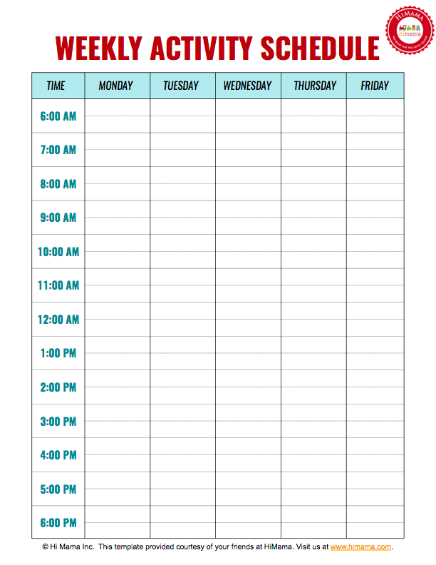 Daily Schedule Planner Example