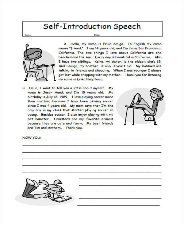 About Yourself Speech Examples