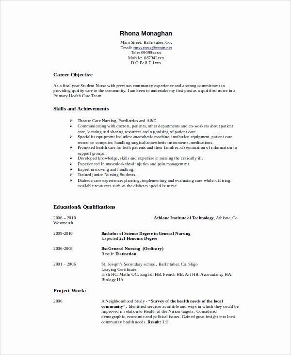 Sample Resume For Nurses With Experience In Word